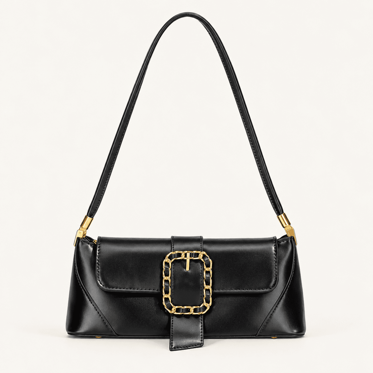 Patchwork Shoulder Bag - Black