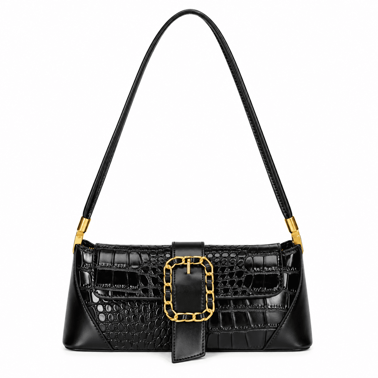 Patchwork Shoulder Bag - Crocodile Embossed thumbnail 3
