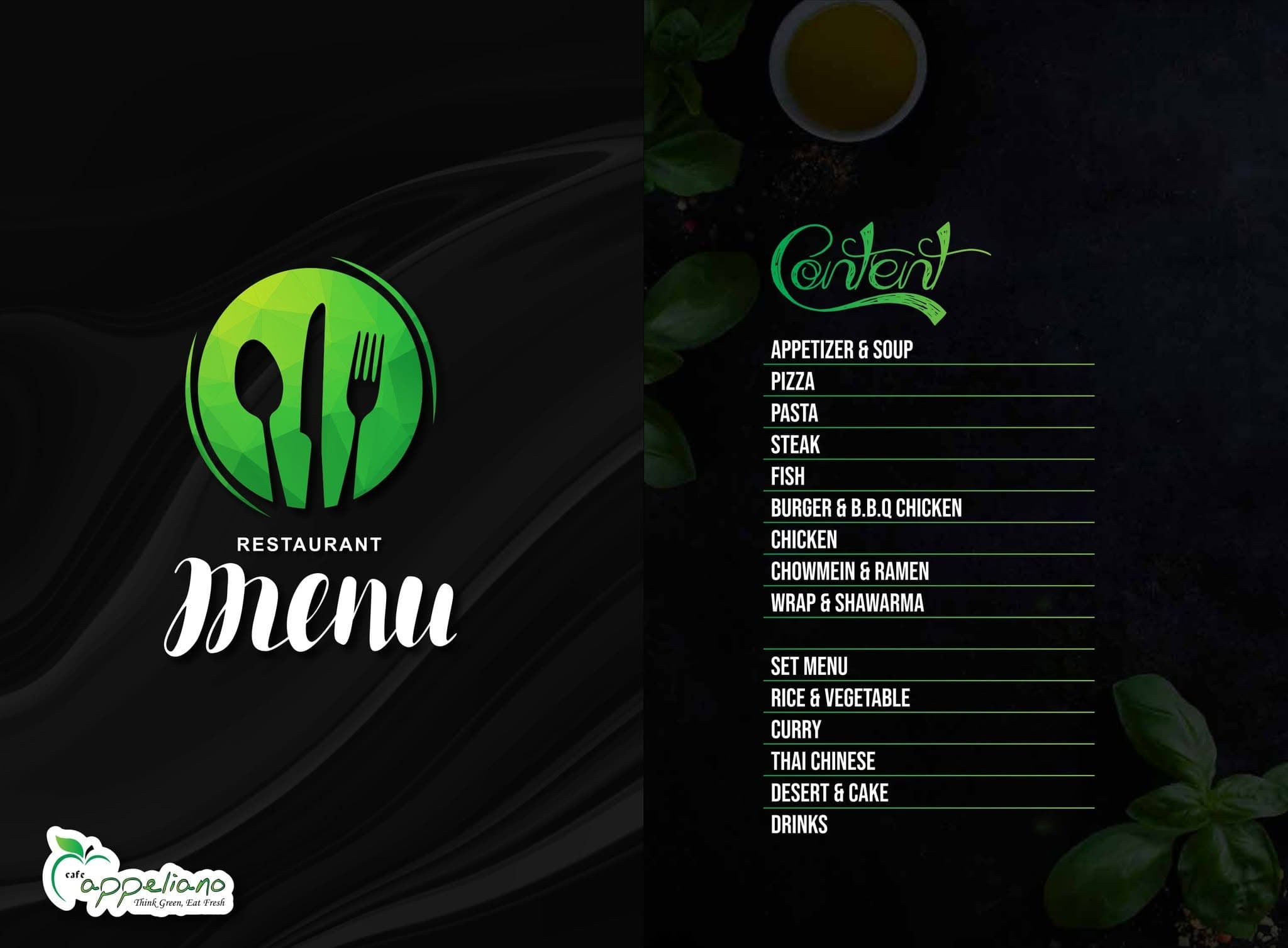 Cafe Appeliano Dhanmondi menu page 1